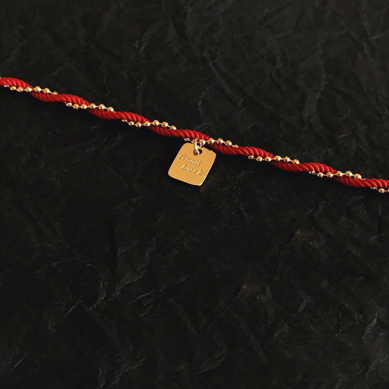 Wear FengShui Red String Gold Plated Copper Good Luck Strength Bracelet