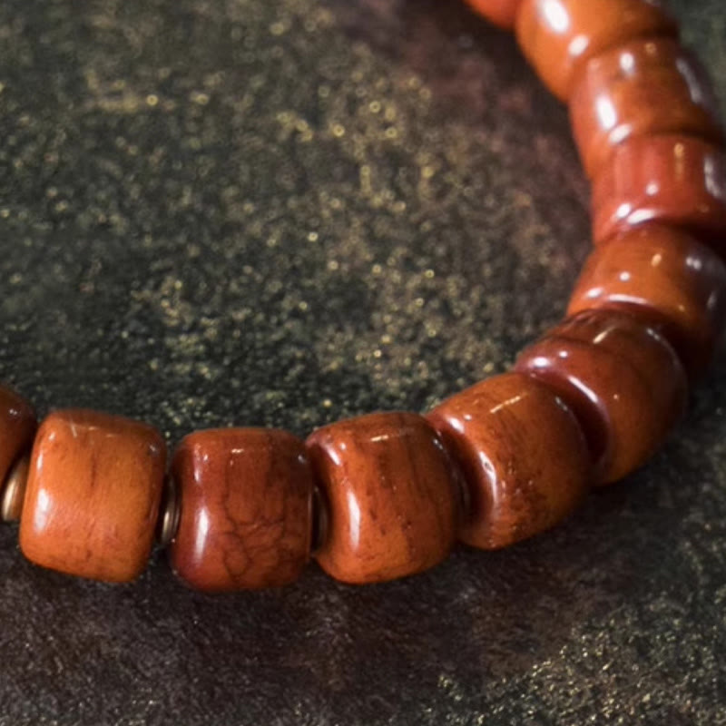 Wear FengShui Bone Beads Copper Cone Pendant Strength Bracelet