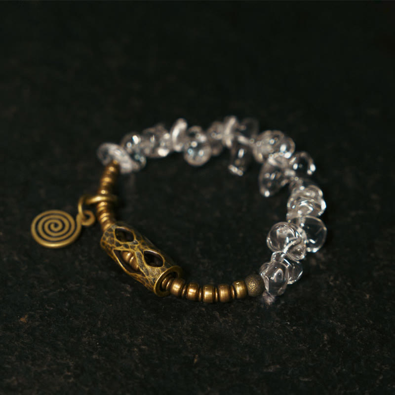 Wear FengShui Irregular White Crystal Copper Clarity Bracelet