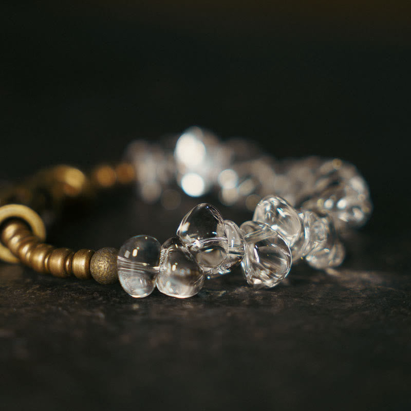 Wear FengShui Irregular White Crystal Copper Clarity Bracelet