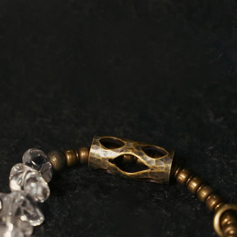 Wear FengShui Irregular White Crystal Copper Clarity Bracelet