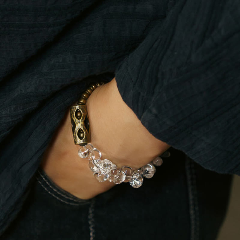 Wear FengShui Irregular White Crystal Copper Clarity Bracelet