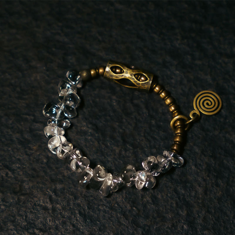 Wear FengShui Irregular White Crystal Copper Clarity Bracelet