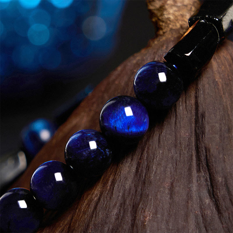 Wear FengShui Blue Tiger Eye Black Tourmaline Strength Bracelet