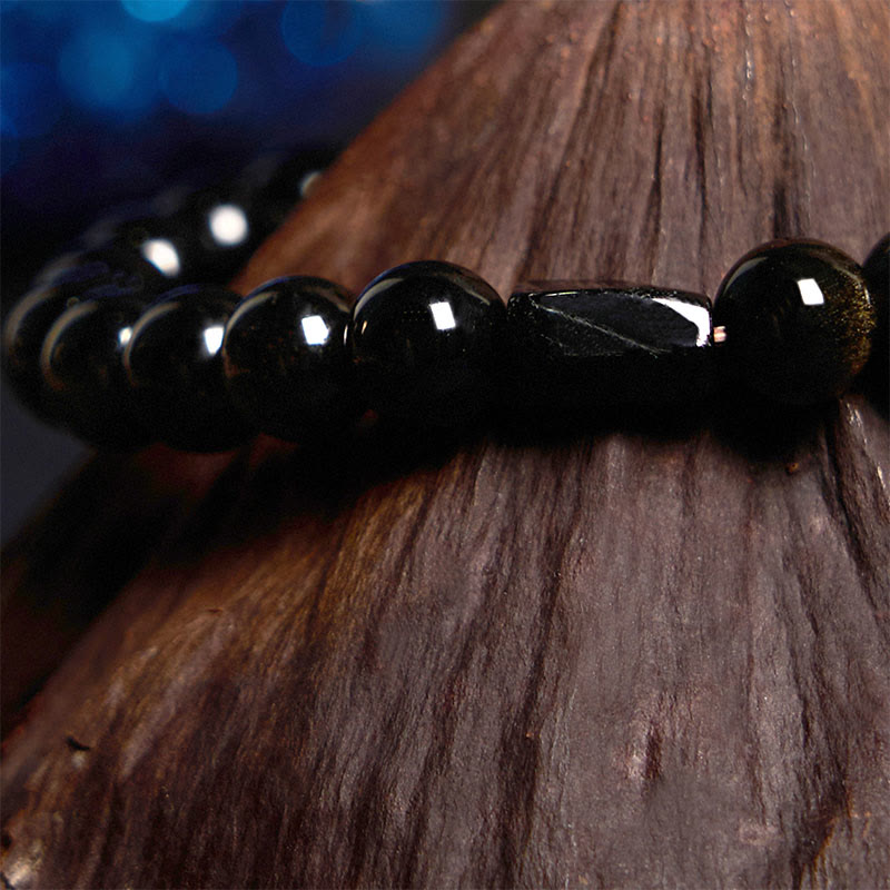 Wear FengShui Gold Sheen Obsidian Black Tourmaline Wealth Bracelet