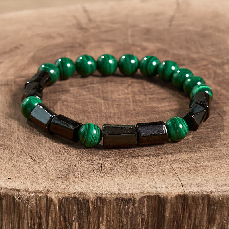 Wear FengShui Malachite Black Tourmaline Purity Bracelet