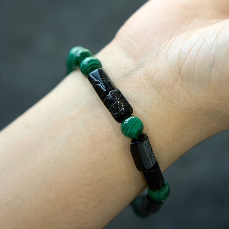 Wear FengShui Malachite Black Tourmaline Purity Bracelet