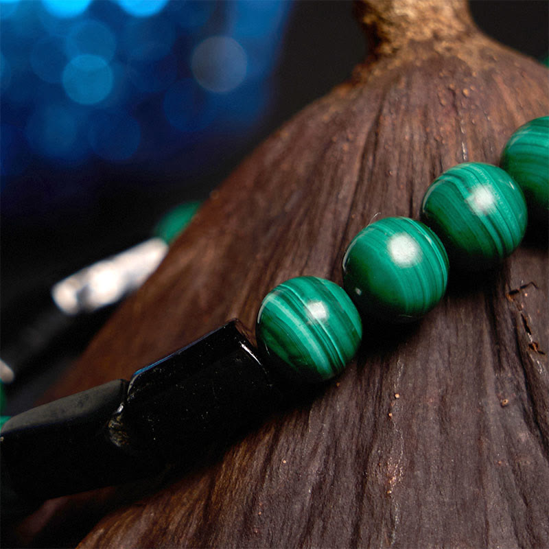 Wear FengShui Malachite Black Tourmaline Purity Bracelet