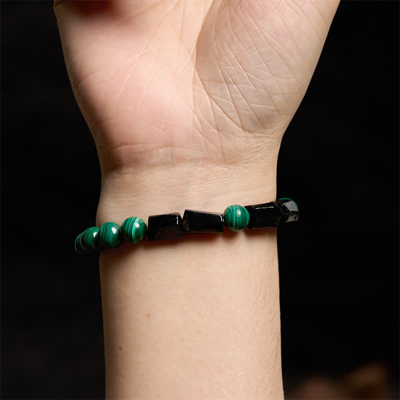 Wear FengShui Malachite Black Tourmaline Purity Bracelet