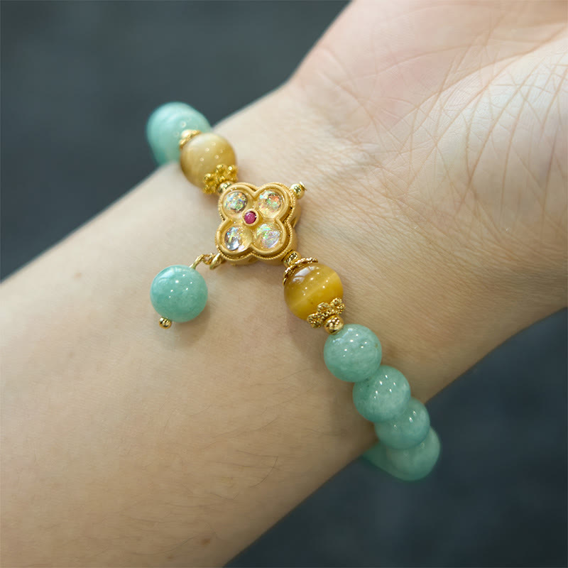 Wear FengShui Jade Yellow Tiger Eye Prosperity Bracelet
