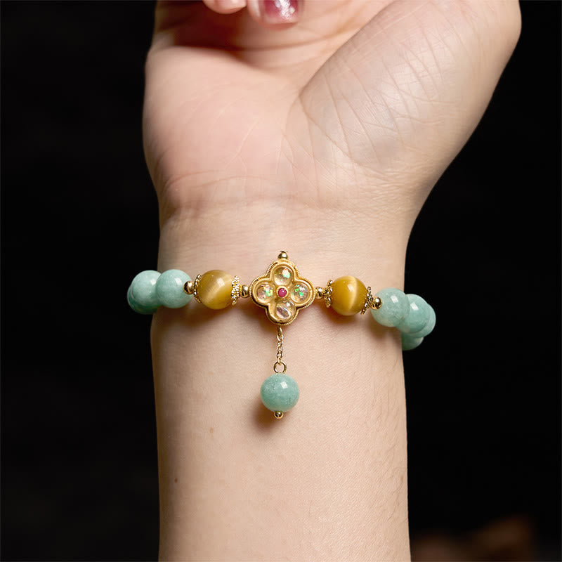 Wear FengShui Jade Yellow Tiger Eye Prosperity Bracelet
