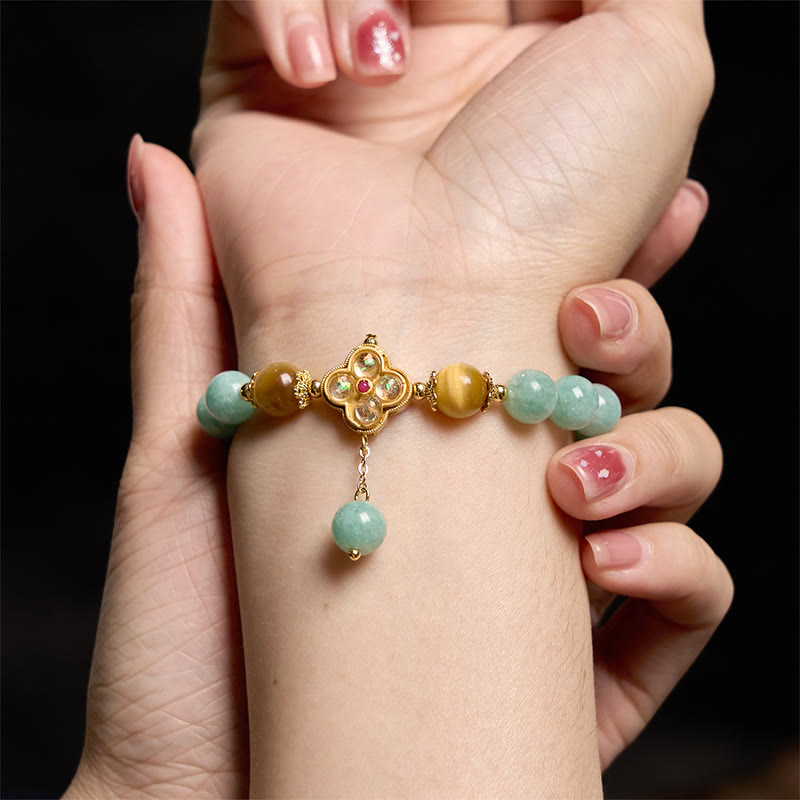 Wear FengShui Jade Yellow Tiger Eye Prosperity Bracelet