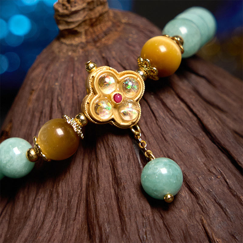 Wear FengShui Jade Yellow Tiger Eye Prosperity Bracelet