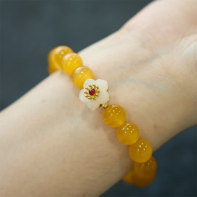 Wear FengShui Cat's Eye Chrysoberyl Flower Love Bracelet