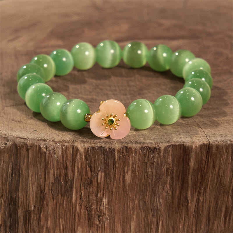 Wear FengShui Cat's Eye Chrysoberyl Flower Love Bracelet