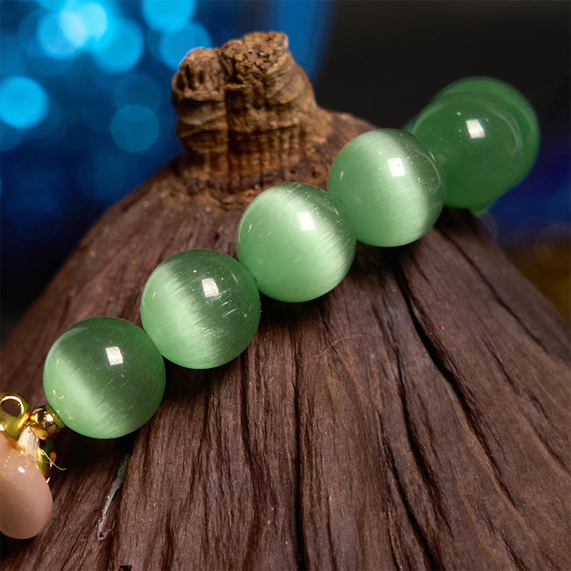 Wear FengShui Cat's Eye Chrysoberyl Flower Love Bracelet