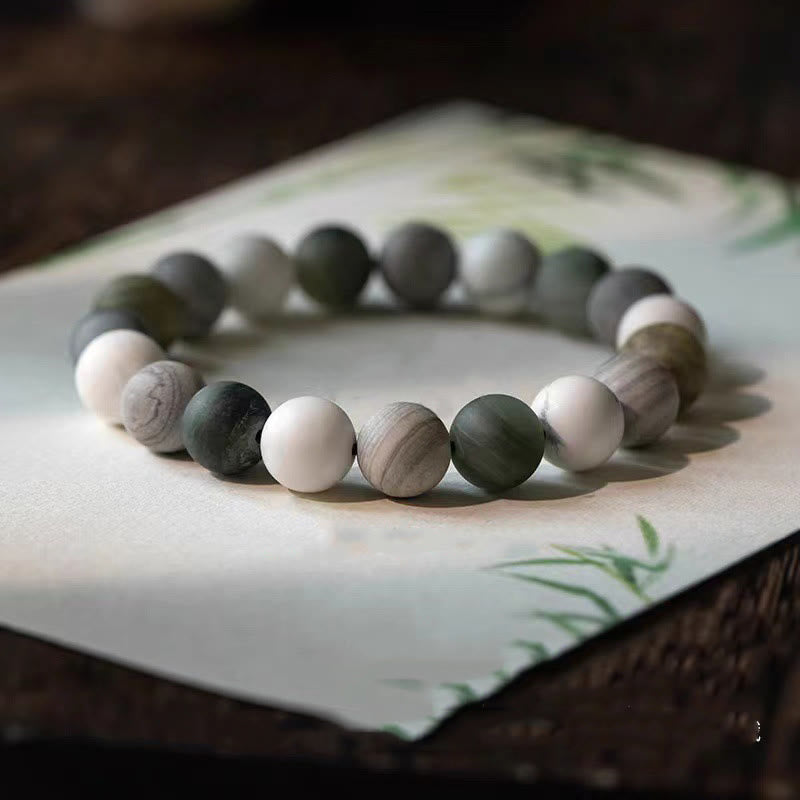 Wear FengShui White Turquoise Picasso Jasper Green Calcite Blessing Bracelet
