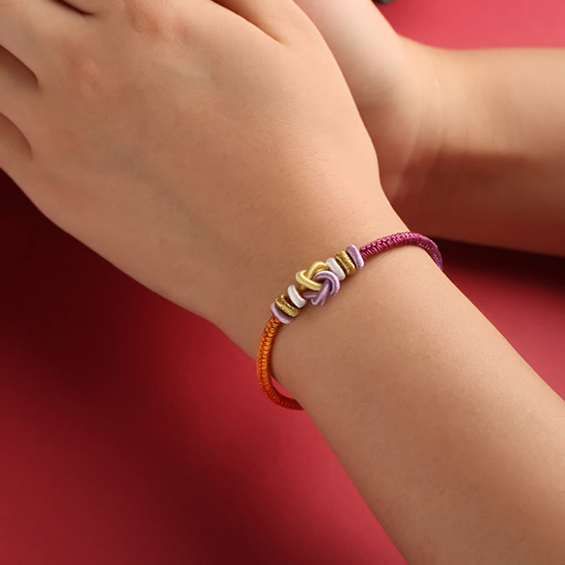 Wear FengShui Colorful String Heart Knot Protection Braided Bracelet