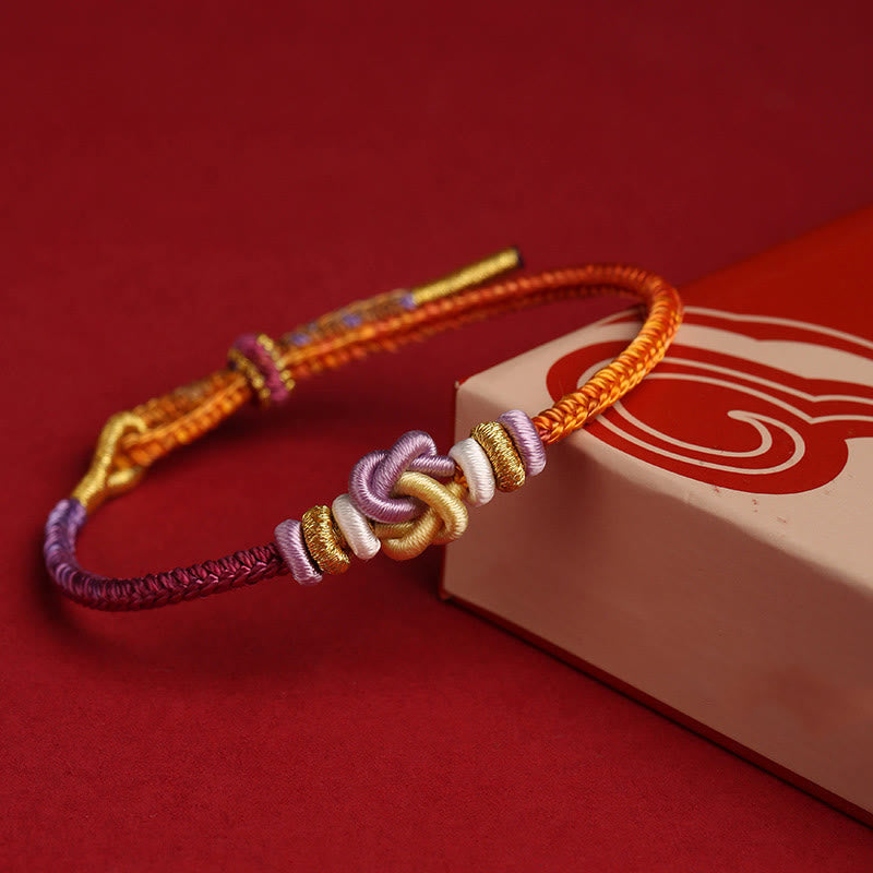 Wear FengShui Colorful String Heart Knot Protection Braided Bracelet