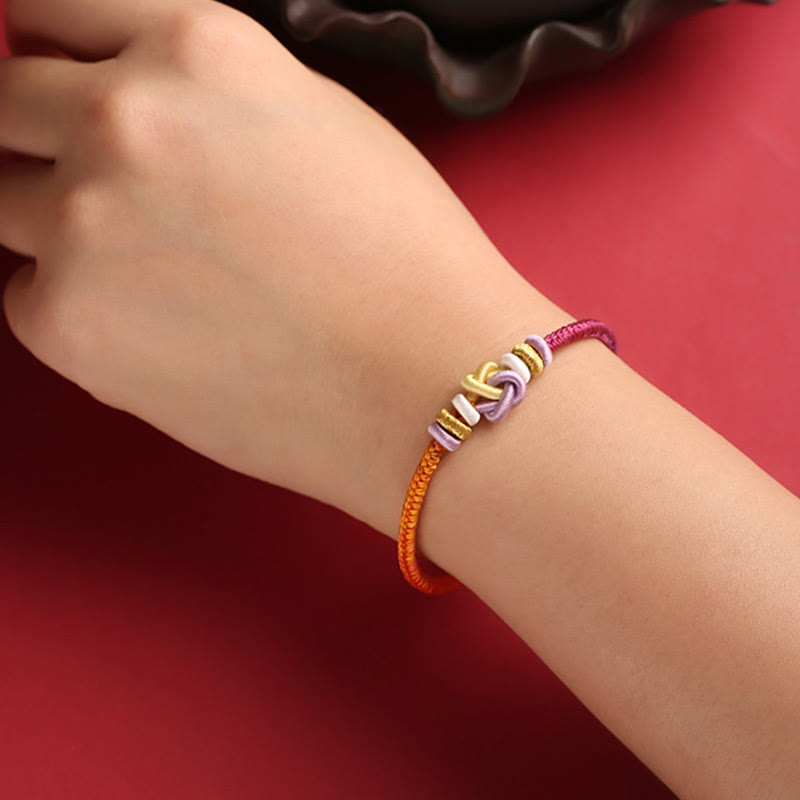 Wear FengShui Colorful String Heart Knot Protection Braided Bracelet
