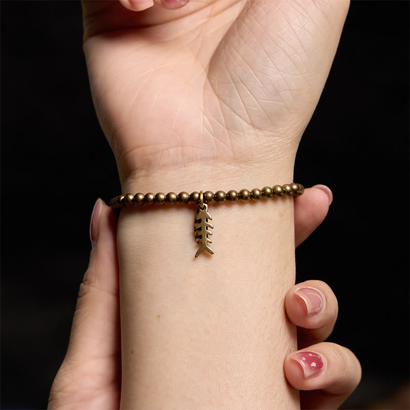 Wear FengShui Copper Fish Bone Healing Bracelet
