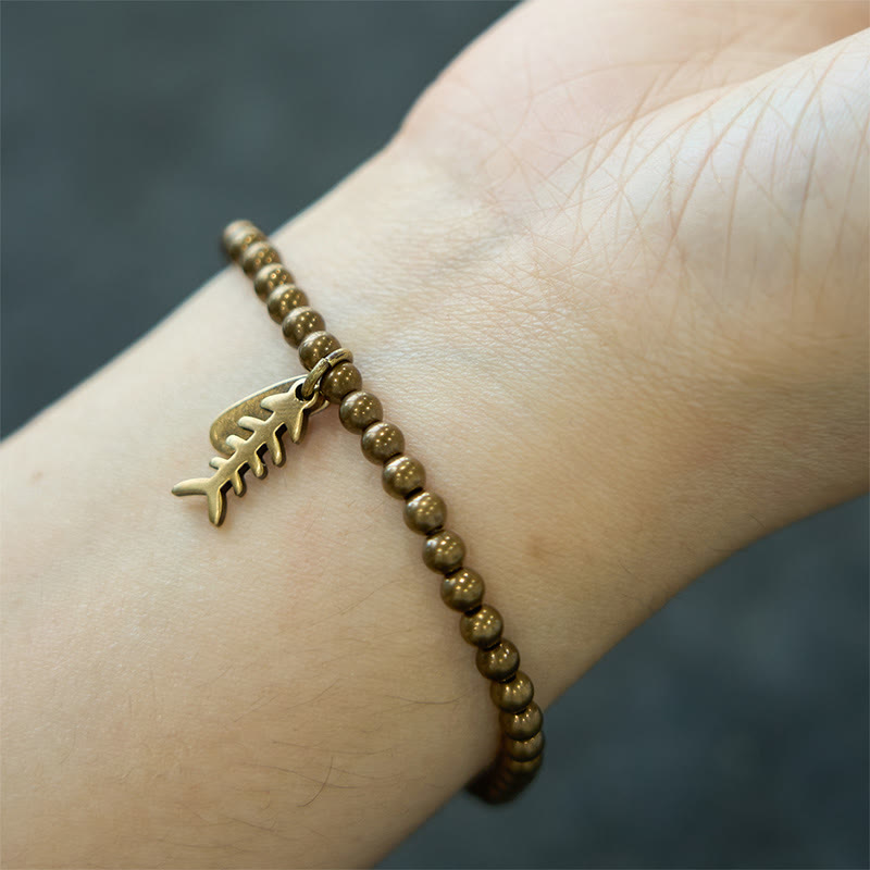 Wear FengShui Copper Fish Bone Healing Bracelet