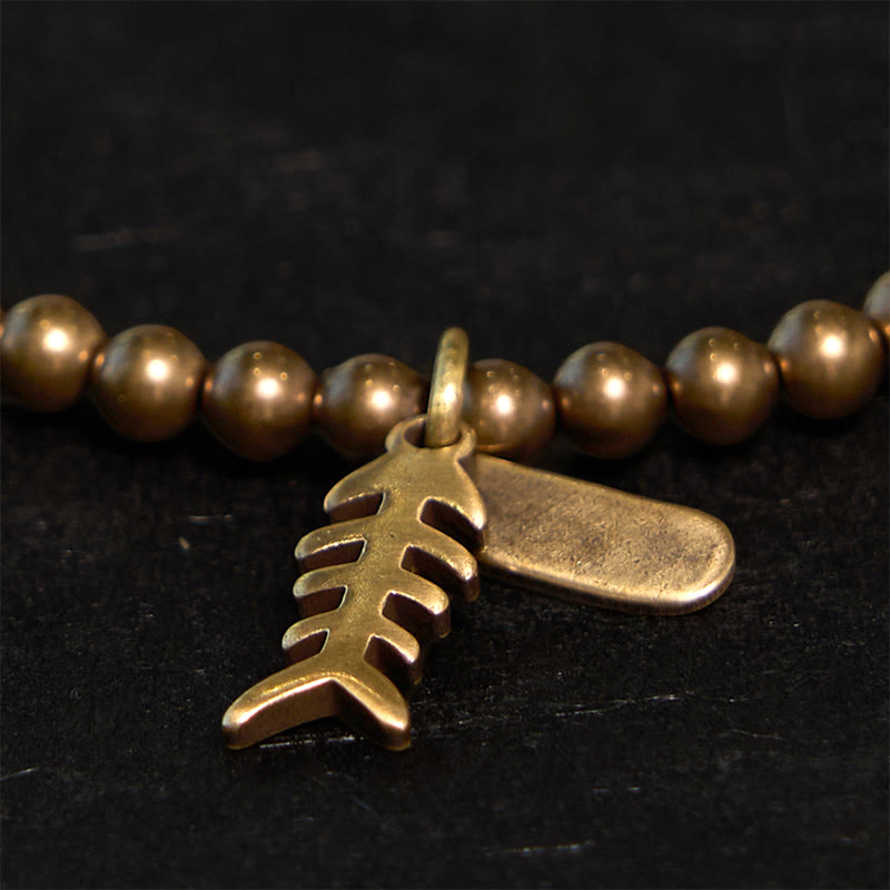 Wear FengShui Copper Fish Bone Healing Bracelet