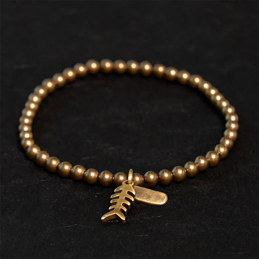 Wear FengShui Copper Fish Bone Healing Bracelet