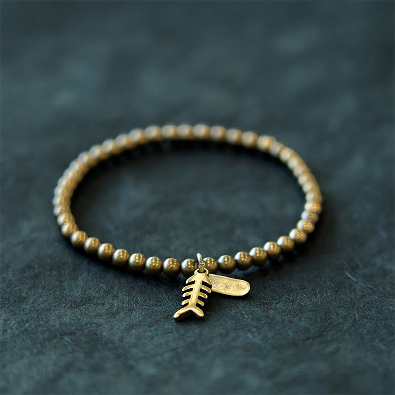 Wear FengShui Copper Fish Bone Healing Bracelet
