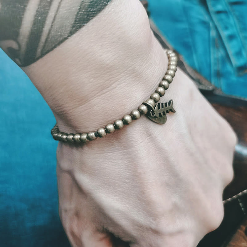 Wear FengShui Copper Fish Bone Healing Bracelet