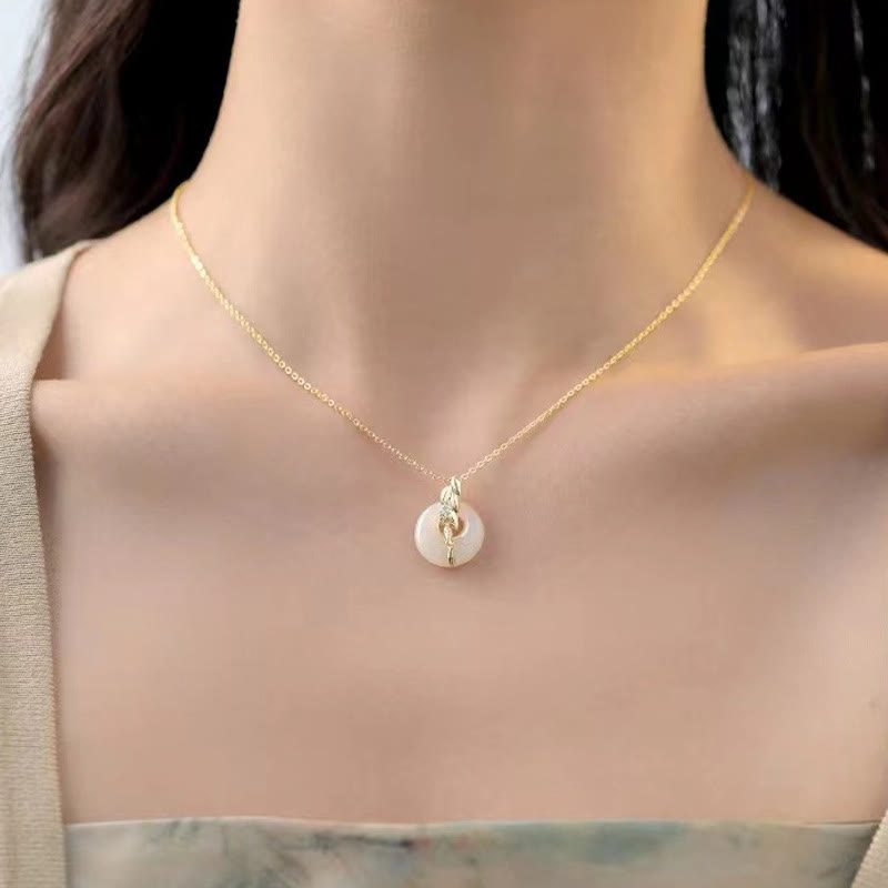 Wear FengShui Hetian Jade 925 Sterling Silver Wheat Luck Necklace Pendant