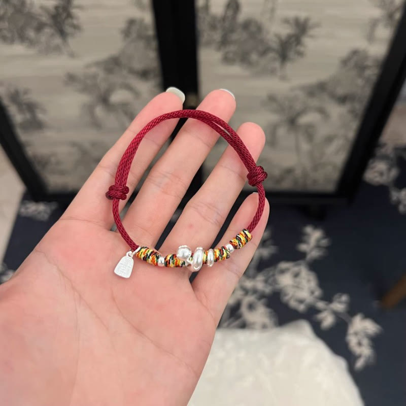 Wear FengShui 999 Sterling Silver Year Of Snake Red String Happiness Protection Braided Bracelet