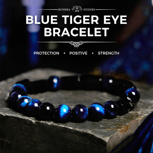 Wear FengShui Blue Tiger Eye Black Tourmaline Strength Bracelet