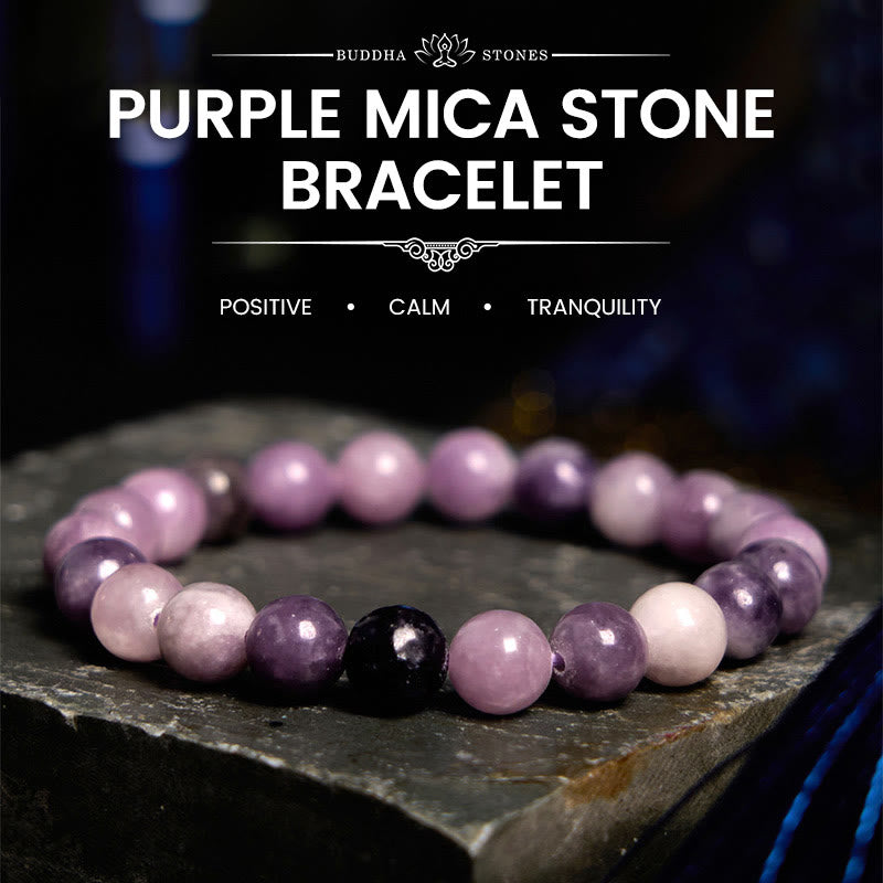 Wear FengShui Purple Mica Stone Positive Bracelet