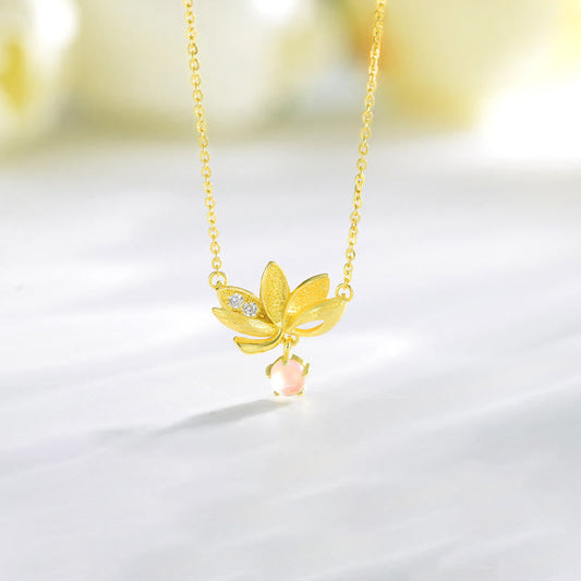 Wear FengShui 925 Sterling Silver Lotus Keep away evil spirits Necklace Pendant