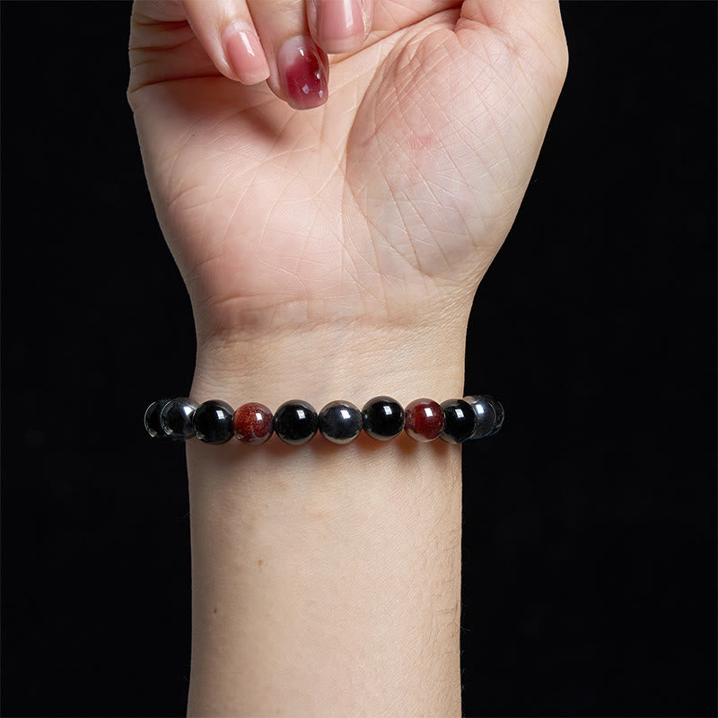 Wear FengShui Natural Tiger's Eye Obsidian Hematite Positive Powerful Bracelet
