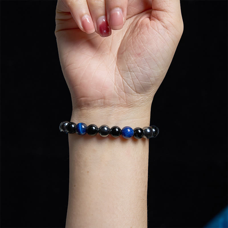 Wear FengShui Natural Tiger's Eye Obsidian Hematite Positive Powerful Bracelet