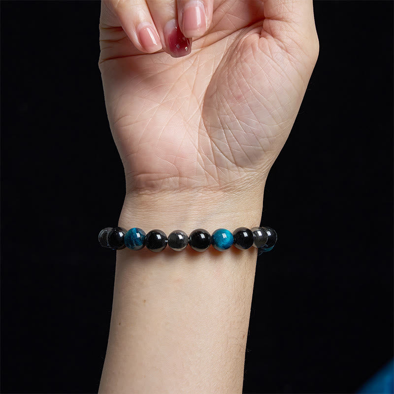 Wear FengShui Natural Tiger's Eye Obsidian Hematite Positive Powerful Bracelet