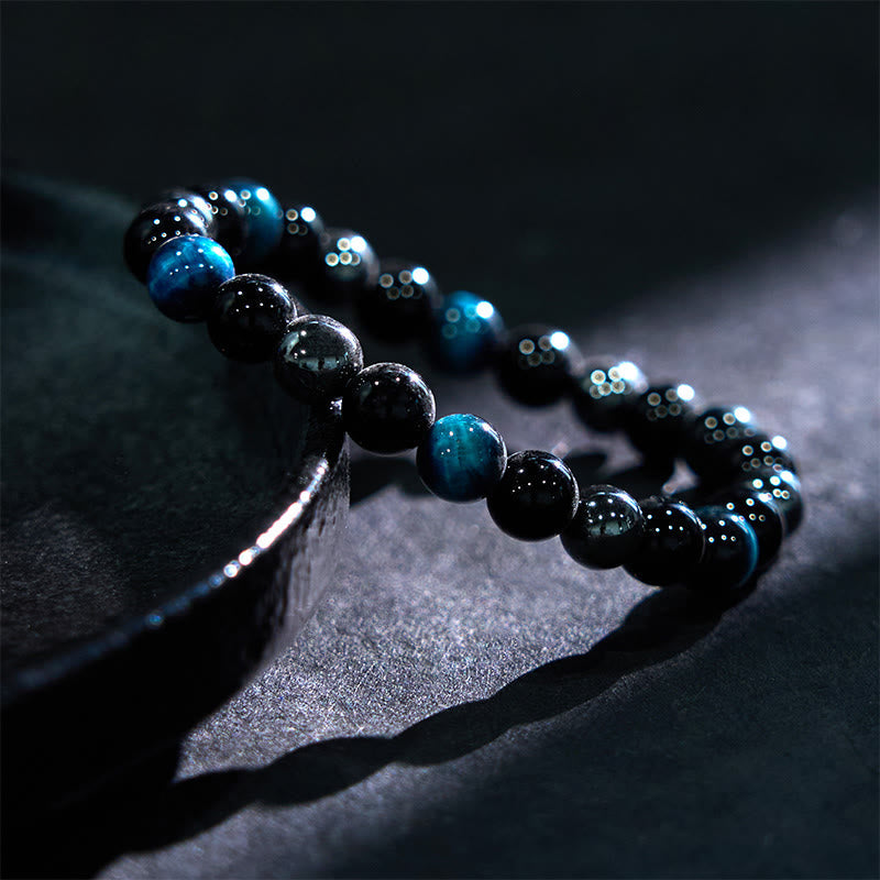 Wear FengShui Natural Tiger's Eye Obsidian Hematite Positive Powerful Bracelet