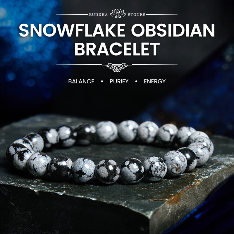 Wear FengShui Snowflake Obsidian Balance Bracelet