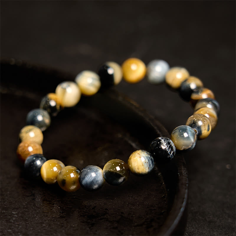 Wear FengShui Yellow Blue Tiger Eye Courage Bracelet