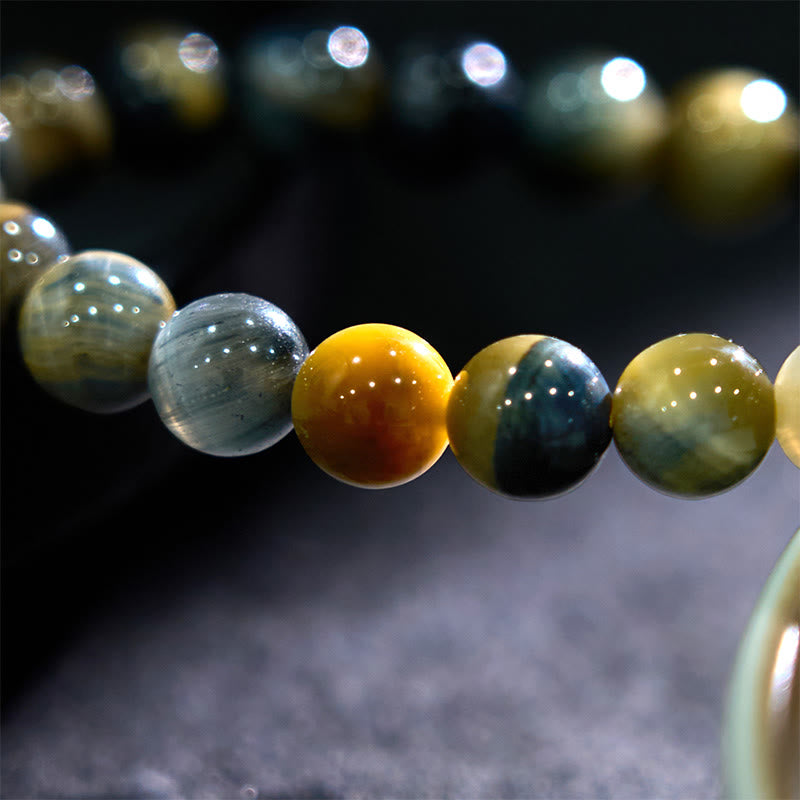 Wear FengShui Yellow Blue Tiger Eye Courage Bracelet
