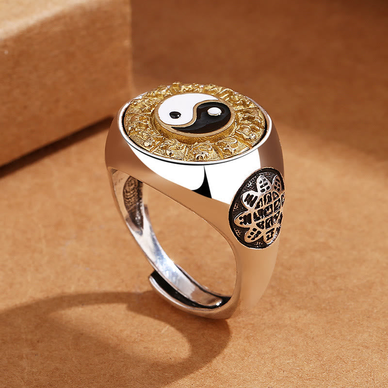 Wear FengShui Yin Yang Chinese Zodiac Copper Wealth Adjustable Ring