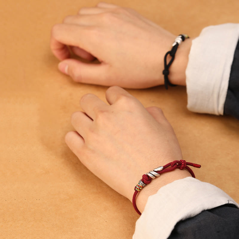 Wear FengShui Red String 925 Sterling Silver Year of the Snake Coin Ring Snake Luck Bracelet