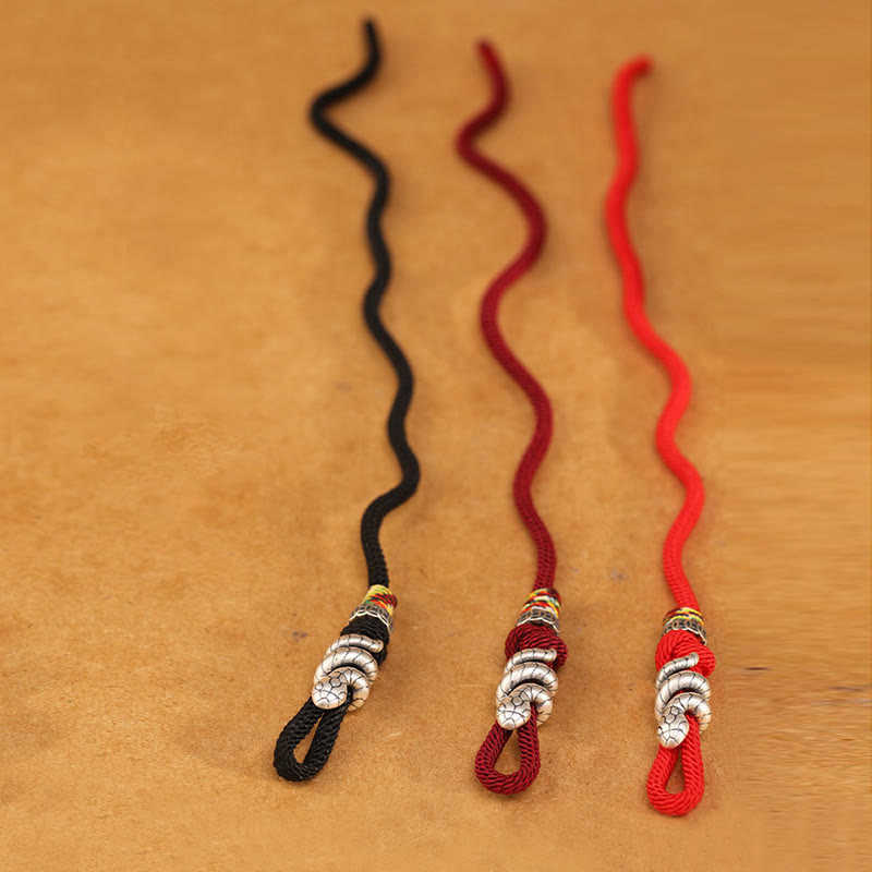 Wear FengShui Red String 925 Sterling Silver Year of the Snake Coin Ring Snake Luck Bracelet