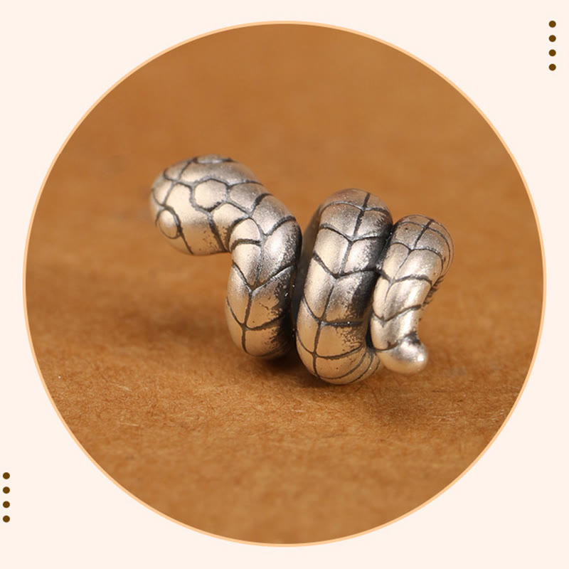 Wear FengShui Red String 925 Sterling Silver Year of the Snake Coin Ring Snake Luck Bracelet