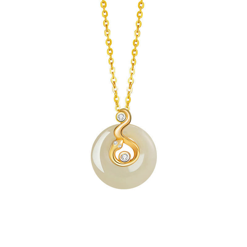 Wear FengShui Chinese Zodiac Hetian Jade 925 Sterling Silver Abundance Necklace Pendant
