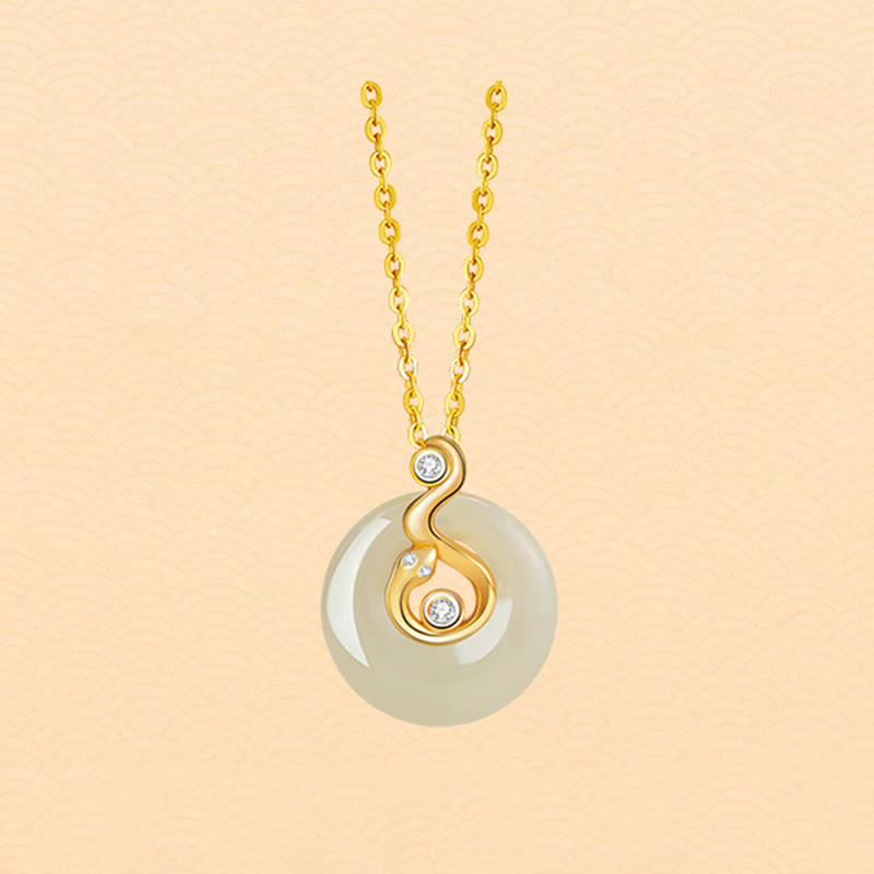 Wear FengShui Chinese Zodiac Hetian Jade 925 Sterling Silver Abundance Necklace Pendant