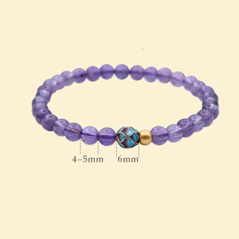Wear FengShui Natural Amethyst Lotus Spiritual Awareness Bracelet