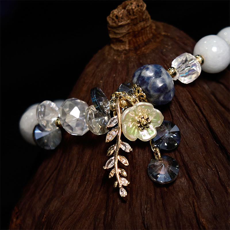 Wear FengShui "Sending You Peace and Grace" Blue Crystal Flower Bracelet Includes Gift Message Card